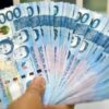 File photo: a worker shows philippine peso bills inside a money changer in metro manila