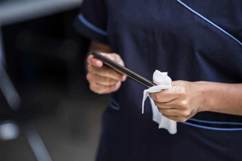 Cleaning wipe phone