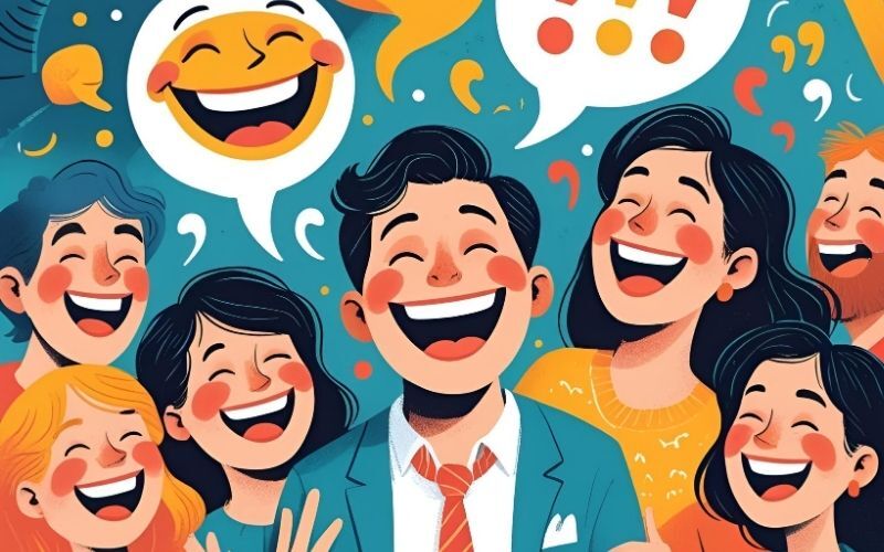 Humor laughter quotation marks