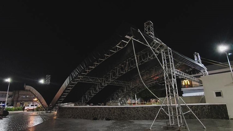 Collapsed roof