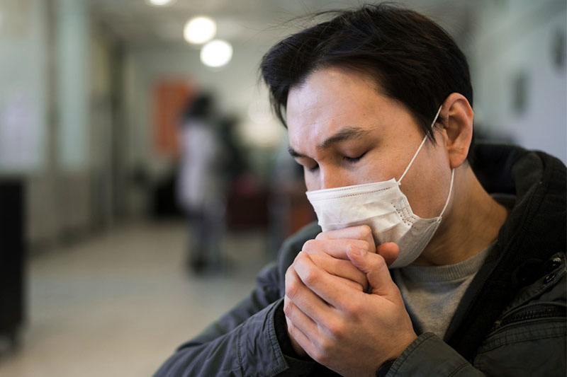 Coughing man