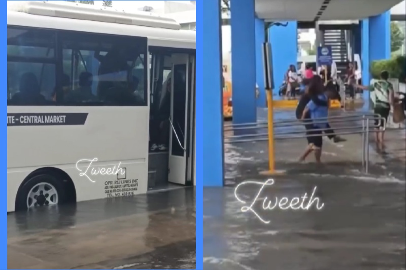バコロドの洪水で乗客を守るジープニー運転手