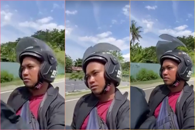ダバオでヘルメットの珍事、笑いを誘うバイク旅