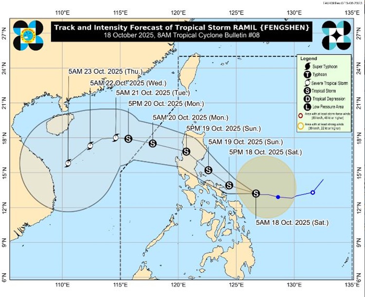 台風ラミル接近、各地で大雨の恐れ