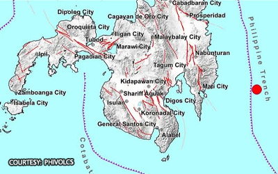 ダバオ東部で再び地震、被害はなし
