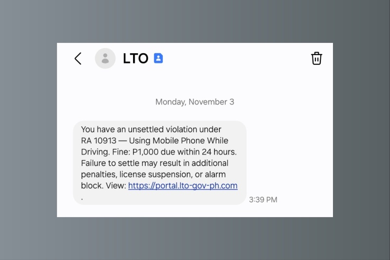 交通違反を装った詐欺メッセージに注意を
