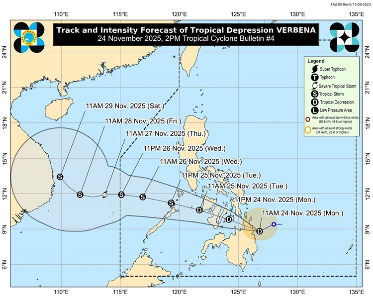 熱帯低気圧「ヴァーベナ」上陸前に大雨警戒
