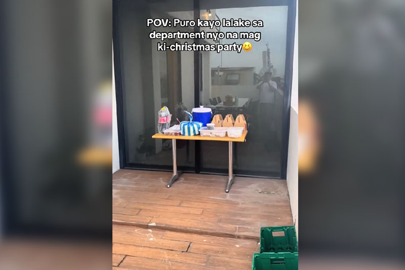 All-male office’s minimalist Christmas party setup goes viral