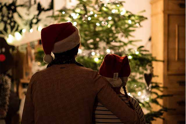 Christmas celebration together santa hat
