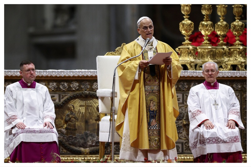 Pope Leo, on Christmas Eve, says denying help to poor is rejecting God