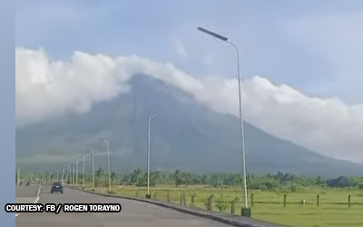 Pagbagsak ng mga bato naitala sa Mayon volcano