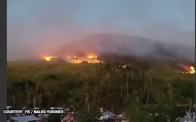 Bundok nagliyab sa basura