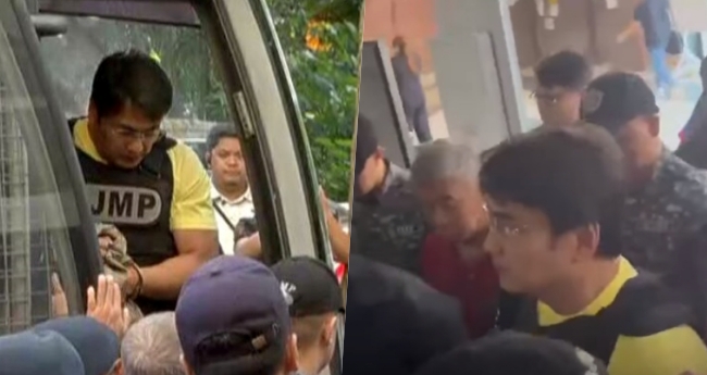 Bong Revilla Arrives in Sandiganbayan for Hearing of Transfer Motion to PNP Custodial Center