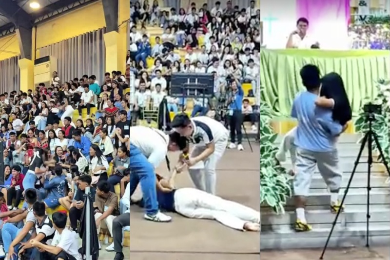 ‘Nag-dive’: Accidental tackle causes laughter during ‘Bring Me’ game at youth event in Pangasinan
