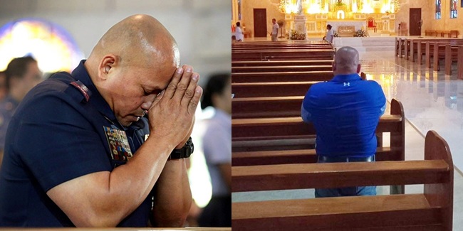 教会で祈るデラロサ上院議員 写真が話題に