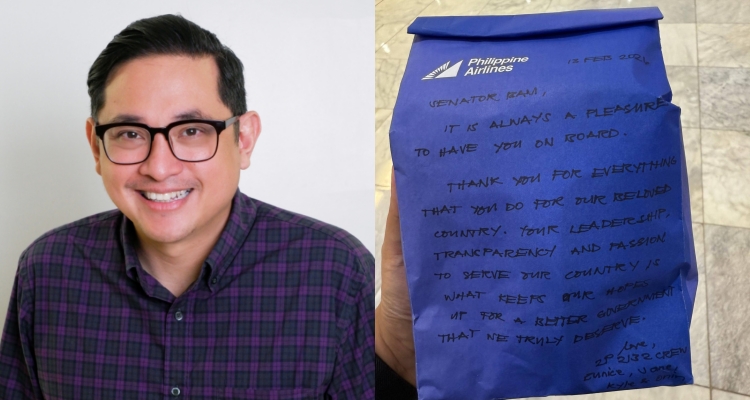 Bam Aquino Receives Gift From PAL Crew For His Governance