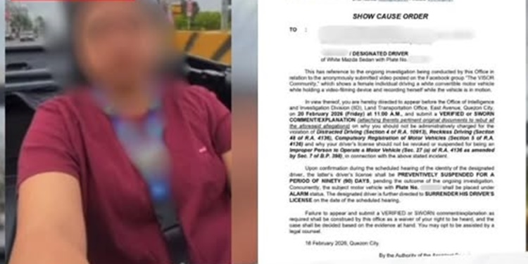 LTO Orders Vlogger to Explain After Filming Herself While Driving