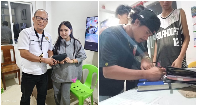 正直な若者、落とし物の財布と金の腕輪返還