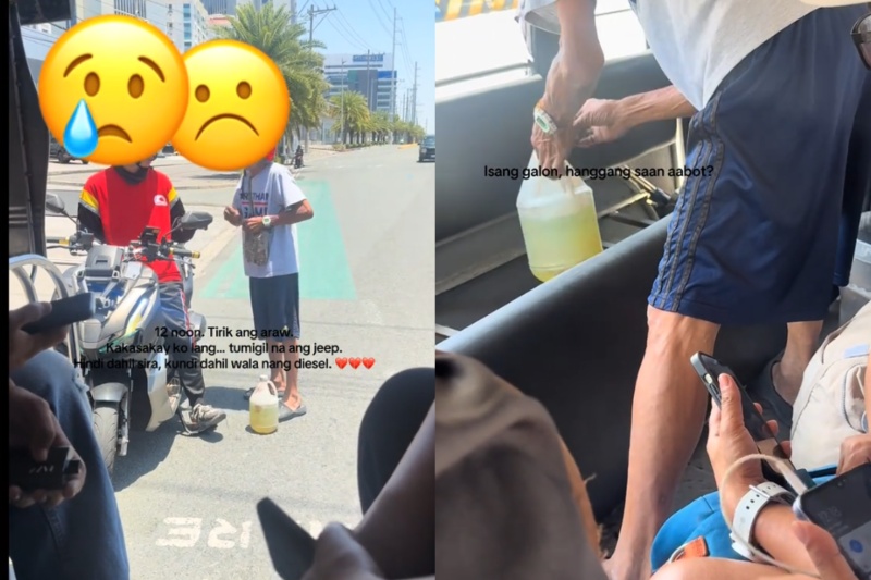 猛暑の中、ジープニー運転手が燃料調達奮闘