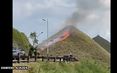 ボホール「チョコレートヒルズ」大規模火災発生