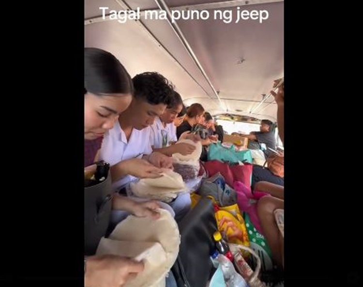 ジープニー乗客、露店手伝いで話題に