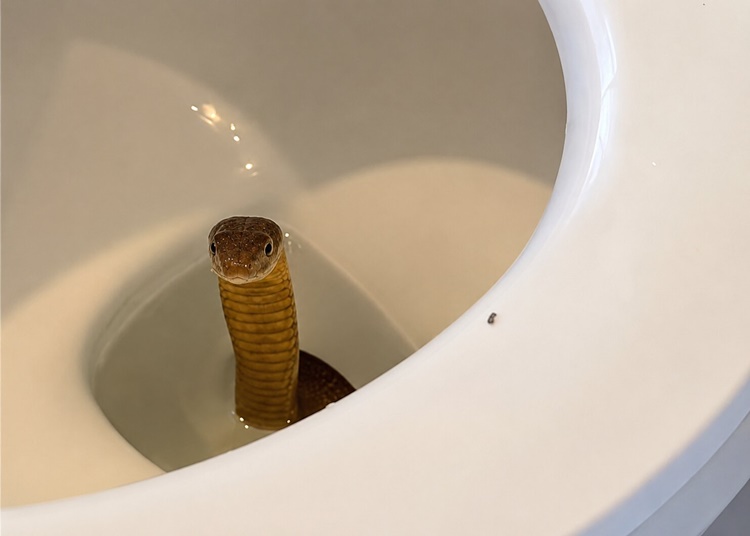 リゾートのトイレにキングコブラ出現 驚愕の声