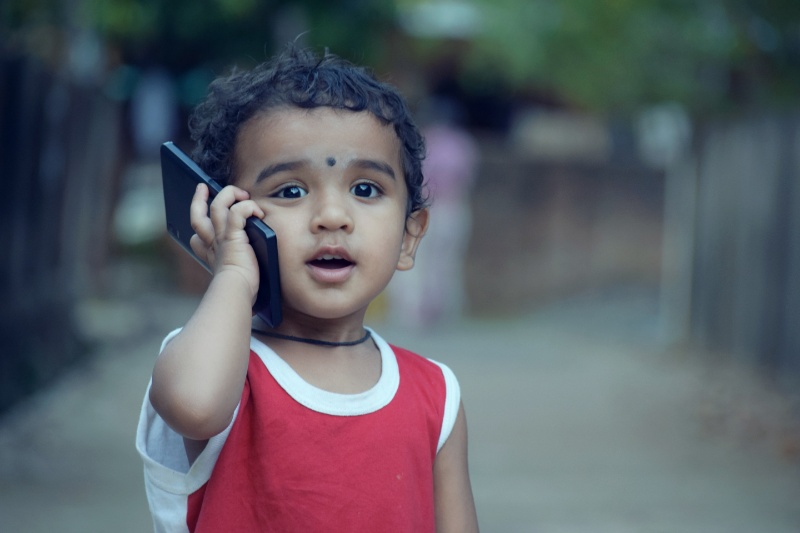 Child calling using phone