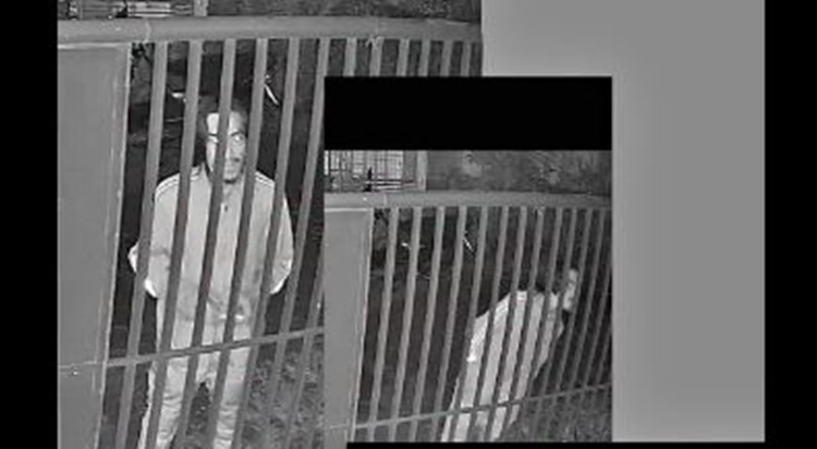 深夜の門前立ち尽くす男、住民不安