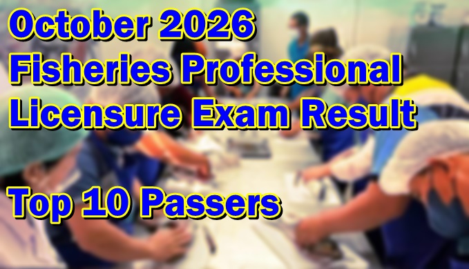 Fisheries Professional Licensure Exam Result October 2026