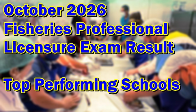 Fisheries Professional Licensure Exam Result October 2026